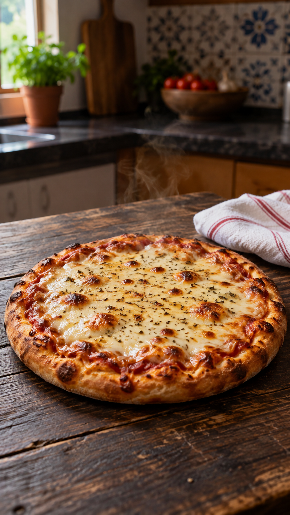 Pizza feita na air fryer com o meio nunca cru e a borda bem crocante. O segredo não é o recheio, é pré-assar a massa vazia antes de cobrir.